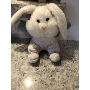 From The World Of Smile 1989 Rare Vintage Stuffed Plush Bunny Rabbit White Blue